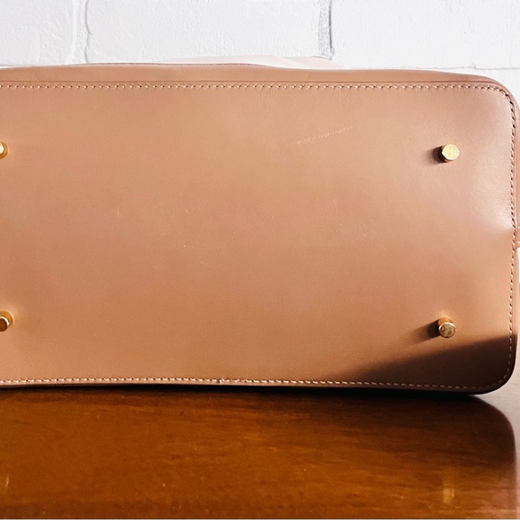 Baozi Tan & White Leather Shoulder Bag made in Italy by Elleme - Picture 9 of 9